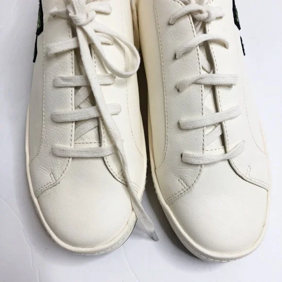 Joie- NEW Daryl Leather Embroidered Floral Sneakers SiE 6 - Picture 2 of 5